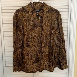 Jones New York Signature tapestry jacket in gold paisley